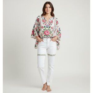 Custom Denim Forum Jeans recreate by Angelina Vanelli Sheer Floral Embroidery 23